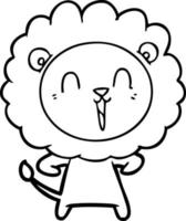 laughing lion cartoon vector