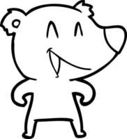 dibujos animados de oso riendo vector