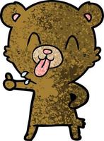 rude cartoon bear vector