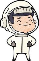 happy cartoon astronaut vector