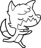 friendly cartoon fox running vector