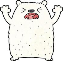 cartoon polar bear roaring vector