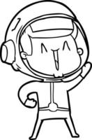 astronauta de dibujos animados feliz vector