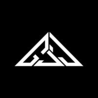 Diseño creativo del logotipo de la letra gjj con gráfico vectorial, logotipo simple y moderno de gjj en forma de triángulo. vector
