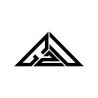 Diseño creativo del logotipo de la letra gzu con gráfico vectorial, logotipo simple y moderno de gzu en forma de triángulo. vector