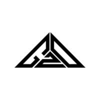 Diseño creativo del logotipo de la letra gzd con gráfico vectorial, logotipo simple y moderno de gzd en forma de triángulo. vector