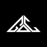 diseño creativo del logotipo de la letra goc con gráfico vectorial, logotipo simple y moderno de goc en forma de triángulo. vector