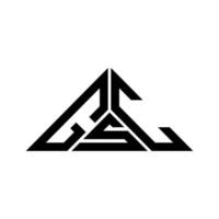 Diseño creativo del logotipo de la letra gsc con gráfico vectorial, logotipo gsc simple y moderno en forma de triángulo. vector