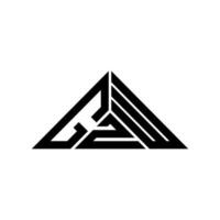 Diseño creativo del logotipo de la letra gzw con gráfico vectorial, logotipo simple y moderno de gzw en forma de triángulo. vector