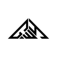 GWY letter logo creative design with vector graphic, GWY simple and modern logo in triangle shape.