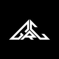 Diseño creativo del logotipo de letra grc con gráfico vectorial, logotipo simple y moderno de grc en forma de triángulo. vector