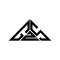 GZS letter logo creative design with vector graphic, GZS simple and modern logo in triangle shape.