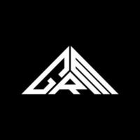 diseño creativo del logotipo de la letra grm con gráfico vectorial, logotipo grm simple y moderno en forma de triángulo. vector