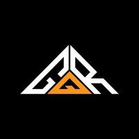 GQR letter logo creative design with vector graphic, GQR simple and modern logo in triangle shape.