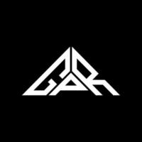 diseño creativo del logotipo de la letra gpr con gráfico vectorial, logotipo gpr simple y moderno en forma de triángulo. vector