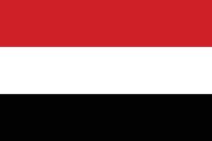 The national flag of Yemen vector illustration. Flag of the Republic of Yemen with official color and accurate proportion. Civil and state ensign