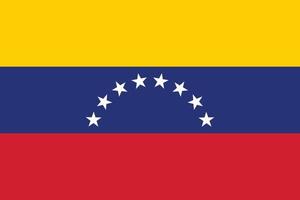 The national flag of Venezuela vector illustration. Flag of the Bolivarian Republic of Venezuela with official color and accurate proportion. Civil and state ensign