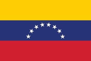 The national flag of Venezuela vector illustration. Flag of the Bolivarian Republic of Venezuela with official color and accurate proportion. Civil and state ensign