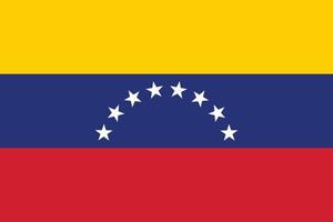 la bandera nacional de la ilustración vectorial de venezuela. bandera de la república bolivariana de venezuela con color oficial y proporción precisa. alférez civil y estatal vector