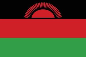 la bandera nacional de malawi ilustración vectorial. bandera de la república de malawi con color oficial y proporción precisa. alférez civil y estatal vector