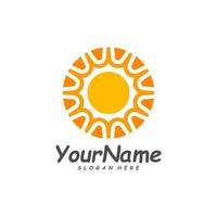 Sun logo design template, Creative Sun logo vector, Simple icon symbol vector