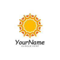 Sun logo design template, Creative Sun logo vector, Simple icon symbol vector