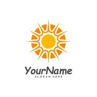 Sun logo design template, Creative Sun logo vector, Simple icon symbol vector