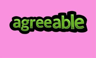 AGREEABLE writing vector design on a pink background