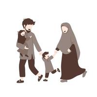 Muslim family illustration vector