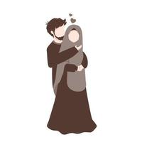 Romantic muslim couple illustration vector