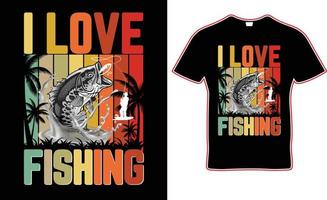 diseño de camisetas de pesca. diseño de camisetas vectoriales. vector