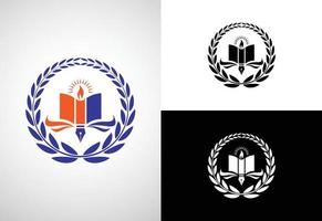 plantilla de vector de diseño de logotipo de educación, ilustración de vector de logotipo de educación y graduación