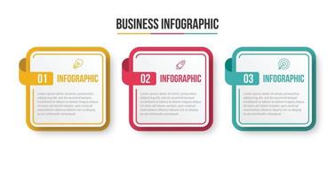 plantilla de negocio de diseño infográfico vectorial con iconos y 3 opciones o pasos. se puede utilizar para diagramas de proceso, presentaciones, diseño de flujo de trabajo, pancarta, diagrama de flujo, gráfico de información vector