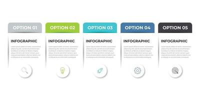 Five steps modern business infographic template design vector