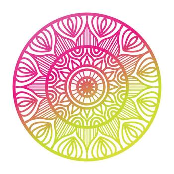 mandala de color degradado, fondo de diseño de mandala, diseño de mandala, diseño de papel tapiz de arte de libro de colores de patrón de mandala, patrón de mosaico, tarjeta de felicitación vector