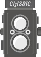 retro camera icon, flat illustration vector