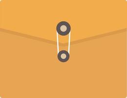 Brown envolope icon, retro illustration vector