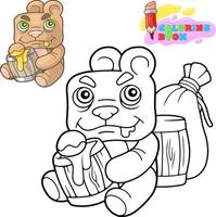 cute bear coloring book vector