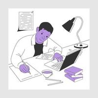 person working on laptop vector