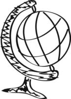 World global map drawing icon, outline illustration vector