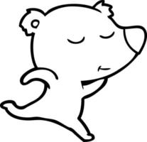 happy cartoon polar bear running vector