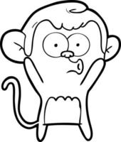 cartoon surprised monkey vector