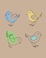 ilustración minimalista de pájaro vector