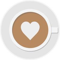 Latte art icon, flat illustration vector