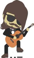 Classical guitarist, flat illustration vector