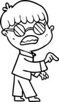 cartoon boy wearing spectacles vector