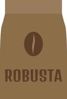 icono de café robusta, ilustración plana vector