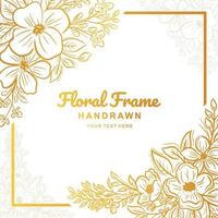 Hand drawn floral frame background vector