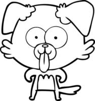 cartoon dog with tongue sticking out vector