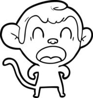 shouting cartoon monkey vector